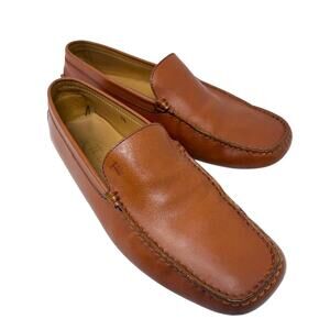 Tod’s Cognac Brown Leather Gommino Driving Shoes Men's 7.5 Slip On Made in Italy